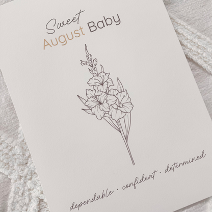 SWEET BABY BIRTH MONTH PRINTS